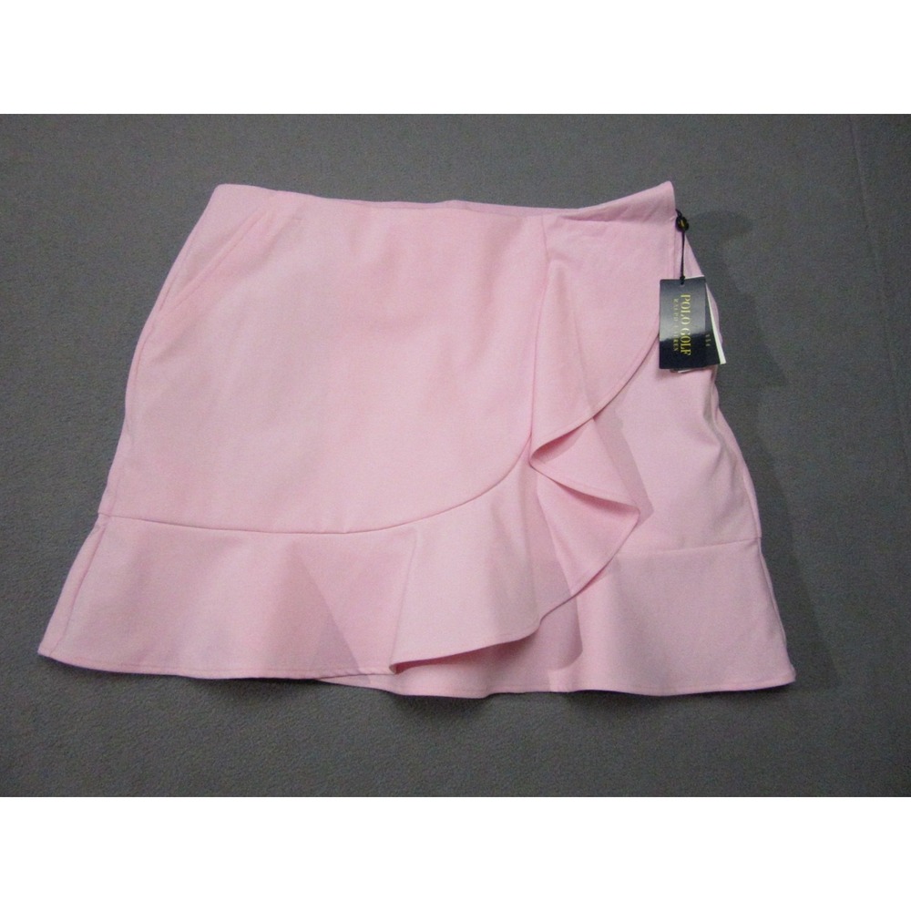 Polo Ralph Lauren Skort Womens Large Pink Flounce Stretch Golf Athletic Ruffled